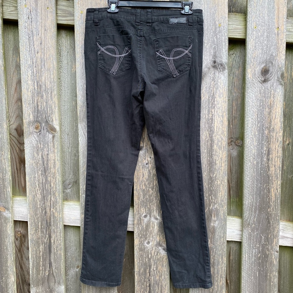 Retro 2009 Grane Black Stretch Jeans Straight Leg Mid-rise size 13